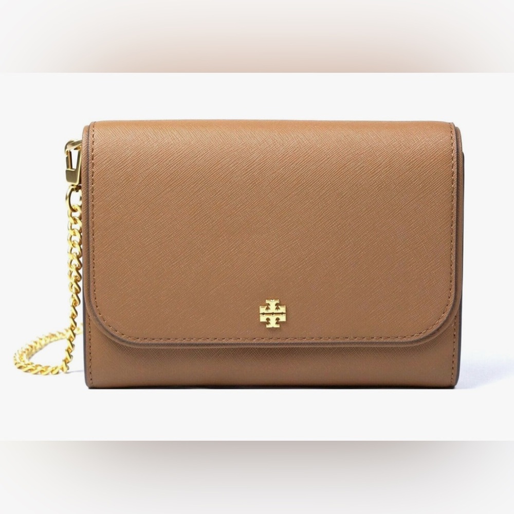 New Tory Burch Brown Leather Crossbody Bag